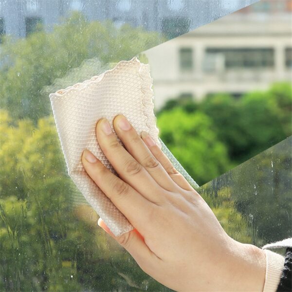 1 10pcs Microfiber Glass Polishing Rags Fish Scale Cloth Cleaning Towel For Kitchen Windows Car Mirrors 4