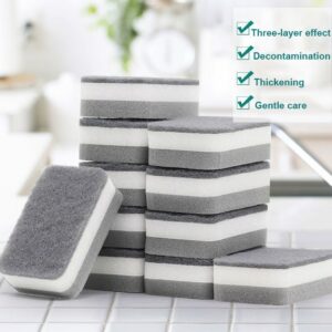 1 20pcs Kitchen Bar Cleaning Supplies Set Home Double Sided Cleaning Sponge Scouring Pad Cleaning Sponges