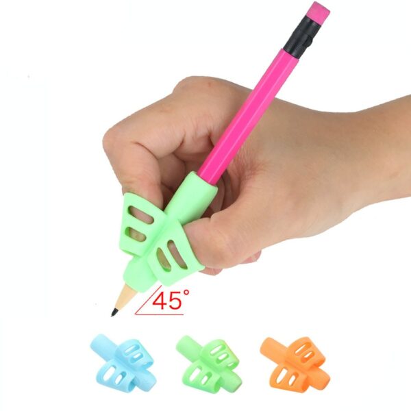 1 3 Pcs Children Writing Pencil Pen Holder Kids Learning Practice Silicone Pen Aid Posture Correction 2