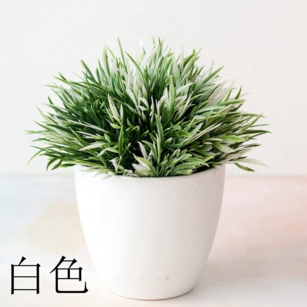 1 Pcs Artificial Green Plants Phoenix Potted Simulation Grass Ball Home Living Room Decoration Festival Party 3