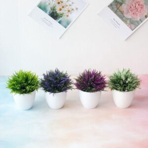 1 Pcs Artificial Green Plants Phoenix Potted Simulation Grass Ball Home Living Room Decoration Festival Party