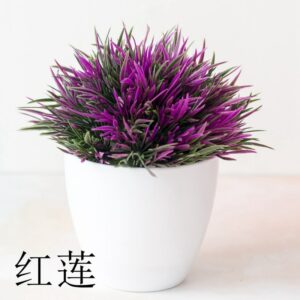 1 Pcs Artificial Green Plants Phoenix Potted Simulation Grass Ball Home Living Room Decoration Festival Party 5