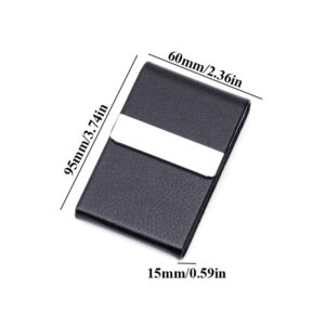 1 Pcs Simple Pu Leather Business Card Case Fashion Buckle Stainless Steel Id Case Office Supplies 4
