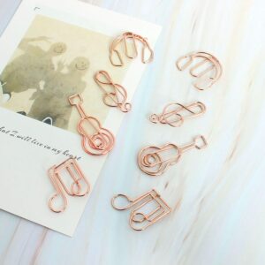 10 Pcs Creative Guitar Music Note Metal Paper Clips Earphone Shape Bookmarks Students Stationery Office School 1