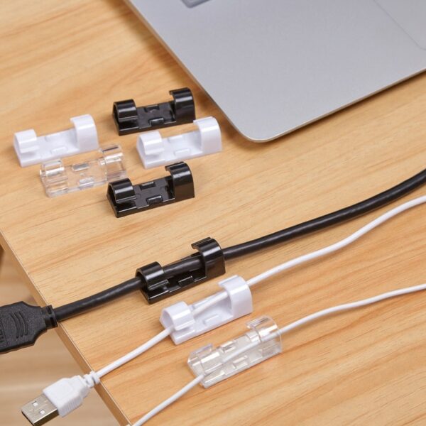 100 80 40 20pcs Cable Organizer Clips Self Adhesive Wire Clamp Cord Holder Desktop Wire Manager 2
