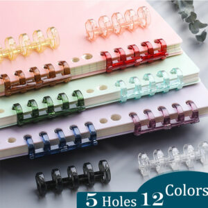 10pcs 5 Hole Loose Leaf Binder Ring Notebook Spiral Circles Rings Buckle Clip Binding Clips For