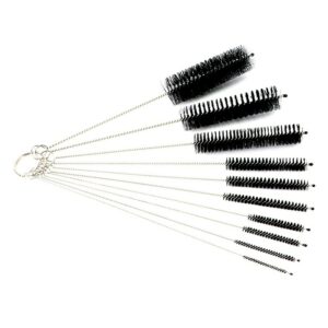 10pcs Set Stainless Soft Hair Suction Glass Tube Cleaner Brushes Nylon Bottle Fish Tank Pipe Brush 2