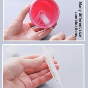 10pcs Set Stainless Steel Soft Hair Brush Pipette Test Tube Baby Bottle Brush Multifunctional Household Cleaning 2