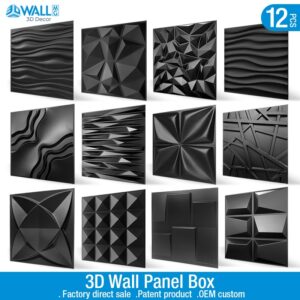 12pcs 50cm 3d Wall Panel Not Self Adhesive 3d Wall Sticker Relief Art Wall Ceramic Tile