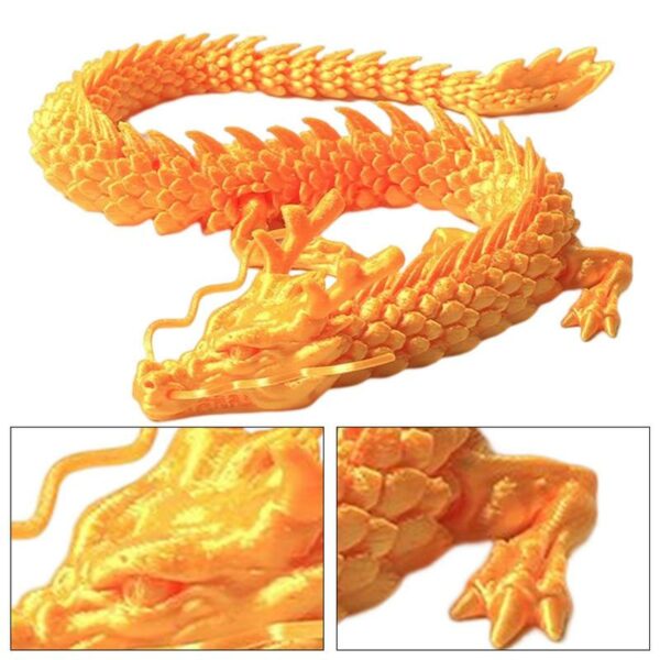 17 72in 3d Printed Articulated Dragon Chinese Loong Flexible Realistic Made Ornament Toy Home Office Decoration 1