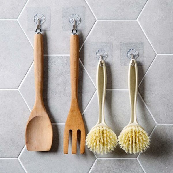 1pc Multifunction Practical Kitchen Utensil Cleaning Brush Long Handle Can Be Hung Pot Wash Brush For 4
