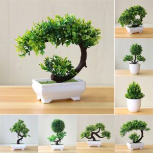 1pcs Artificial Potted Plant Simulation Decorative Bonsai Home Office Pine Tree Gift Diy Ornament Creative Garden