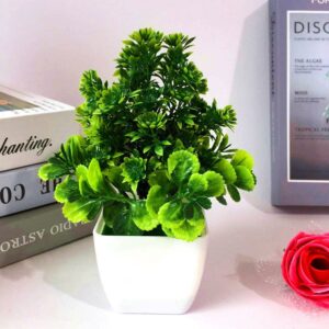 1pc Artificial Flower Plastic Plant Potted Bonsai Household Wedding Spring Summer Living Room Office Garden Desk