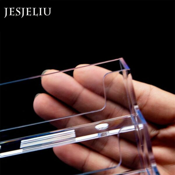 1pc Double Cell Transparent Display Stand Desktop Business Card Box Special Office Business Card Holder Desk 1