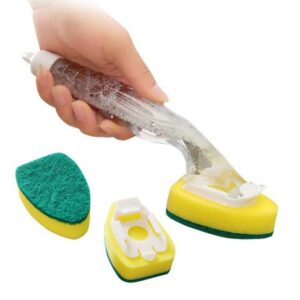1pcs Dish Washing Tool Soap Dispenser Handle Refillable Bowls Pans Cups Cleaning Sponge Brush For Kitchen 5