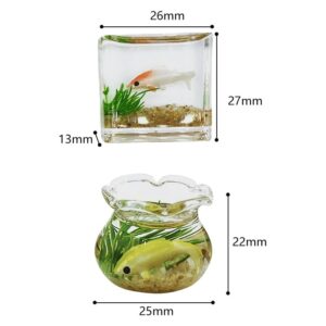 1pcs Random Mini Fake Fish Tank Desk Decoration Small Transparent Glass Acrylic Fish Tank Office Table 5