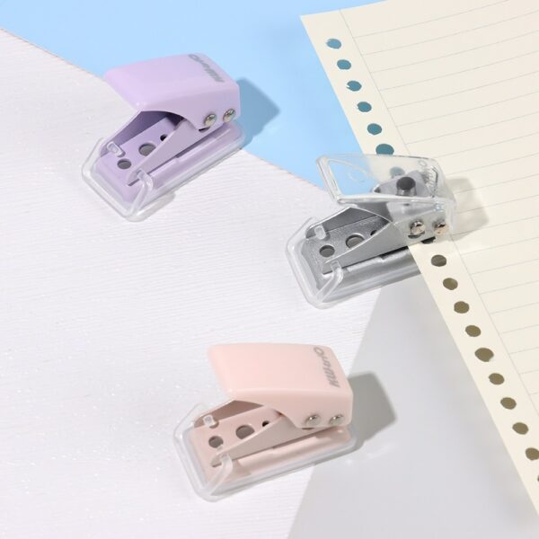1pc Simple Mini Single Paper Puncher Small Fresh Portable Office Binding Supplies Journal Scrapbook Hole Punch 1