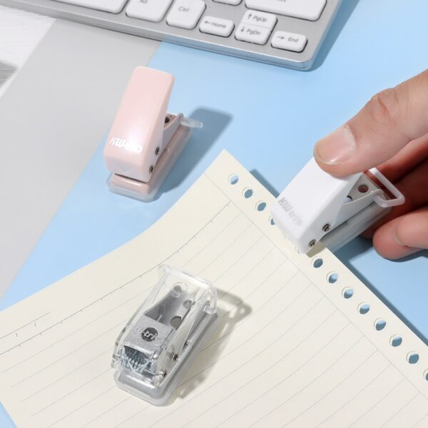 1pc Simple Mini Single Paper Puncher Small Fresh Portable Office Binding Supplies Journal Scrapbook Hole Punch 2