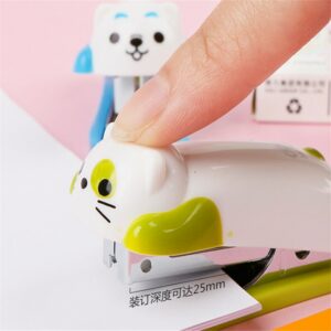 1pcs Panda Cartoon Mini Stapler School Supplies Office Stationery Paper Clip Binding Binder 2