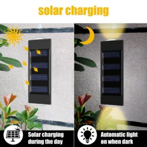 2 6led Solar Wall Lamp Garden Decoration Solar Outdoor Lights Waterproof Up And Down Lighting Stair 2