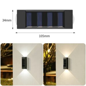 2 6led Solar Wall Lamp Garden Decoration Solar Outdoor Lights Waterproof Up And Down Lighting Stair 5