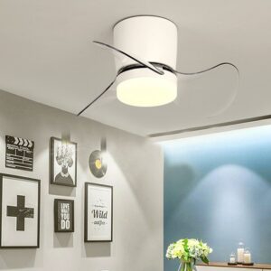 22 Inch Surface Mounted Mini Ceilings Fan With Led Lights And Remote Soft Wind For Children 1