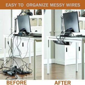 2pcs Cable Organizer Rack With Screws Cord Hider Cable Management Tray Rack With Screws Desk Cord 3