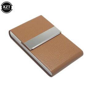 3 Colors Pu Leather Business Card Holder With Magnetic Buckle Slim Pocket Name Card Holder Stainless 2