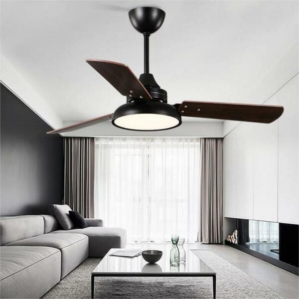 42 48 Inch Modern Wooden Ceiling Fan Lights Led Living Dining Room Nordic Industrial Wind Remote 1
