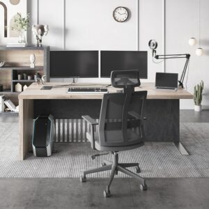 5 2 5 9ft Simple Industrial Style Single Executive Desk With Large Capacity Locker Luxury Office 1