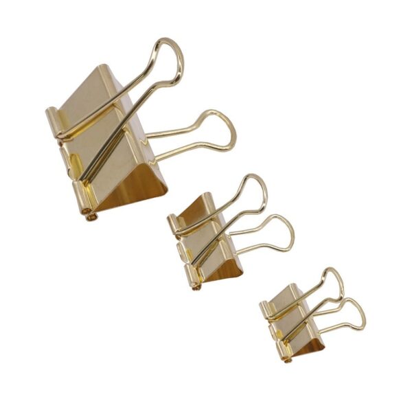 5 Pcs Gold Binder Clip Clamp Memo Paper Spring Clips Office School Supplies Office Binding Supplies 2