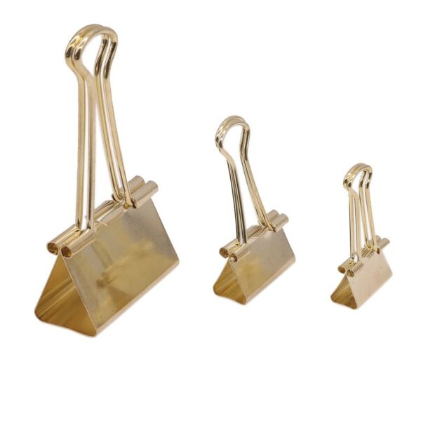 5 Pcs Gold Binder Clip Clamp Memo Paper Spring Clips Office School Supplies Office Binding Supplies 3