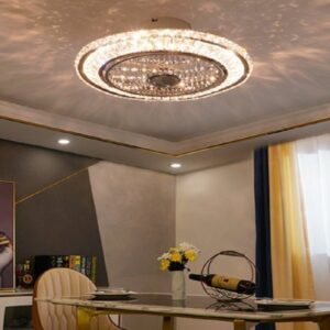 50cm Crystal Led Ceiling Fan Remote Control Ventilation Lamp Quiet Car Bedroom Decoration Modern Ceiling Fan 1