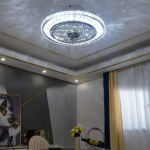 50cm Crystal Led Ceiling Fan Remote Control Ventilation Lamp Quiet Car Bedroom Decoration Modern Ceiling Fan 8