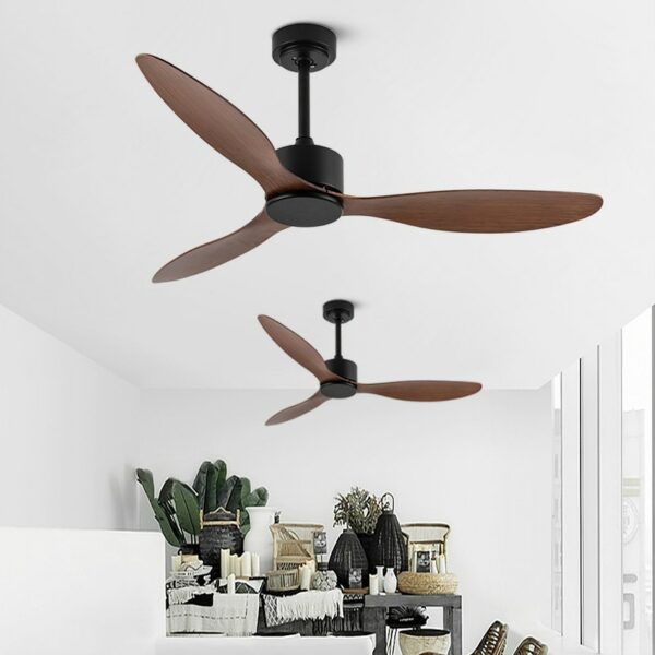 52 Inch Ceiling Fan With Remote Control For Living Room Copper Motor Abs Wood Imitation Blades 2