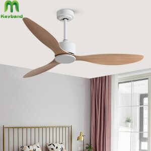 52 Inch Ceiling Fan With Remote Control For Living Room Copper Motor Abs Wood Imitation Blades