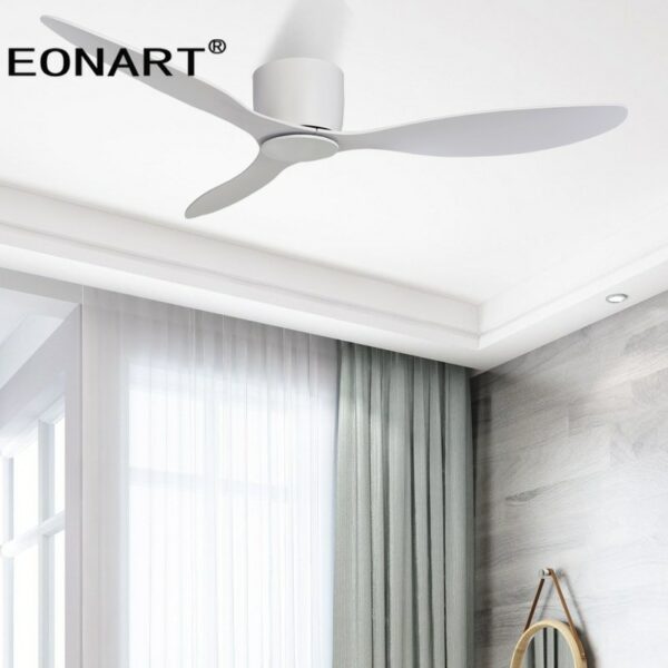 52 Inch Lower Floor Led Dc Ceiling Fan With Lamp Remote Control Black Ceiling Fans For 2
