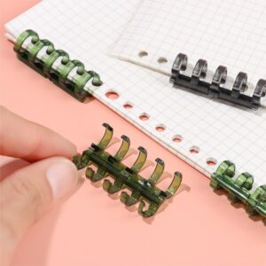 5pcs Set Multicolor Creative 5 Holes Binder Clip Notebook Binding Hoops Refillable Notebook Ring Binder Clip 2