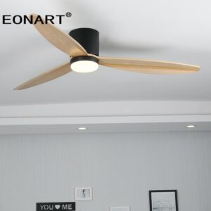 60inch Design Fan Modern Floor Wood Dc Ceiling Fan Lamp With Remote Control Indoor Solid Wood