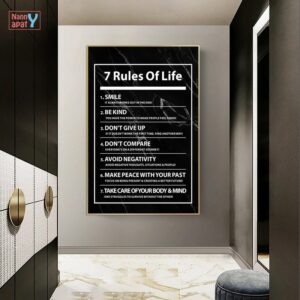 7 Rules Of Life Letter Motivational Quote Canvas Poster Inspiration Canvas Painting Prints Wall Art Pictures 2