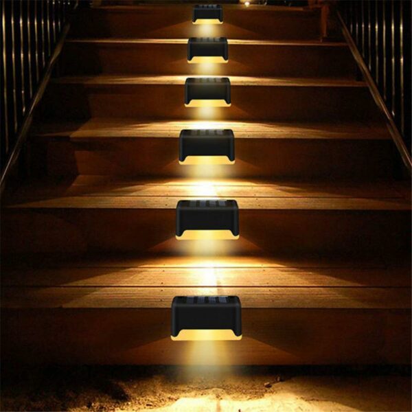 8 4pcs Led Solar Stair Lamp Outdoor Fence Light Garden Lights Pathway Yard Patio Steps Lamps 2