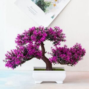 Artificial Plants Pine Bonsai Green Small Trees Fake Flowers Potted Ornament For Party Office Hotel Decoration 1