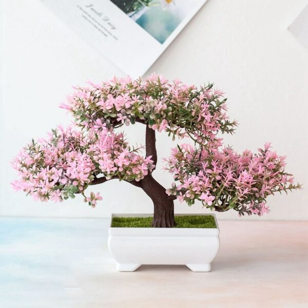 Artificial Plants Pine Bonsai Green Small Trees Fake Flowers Potted Ornament For Party Office Hotel Decoration