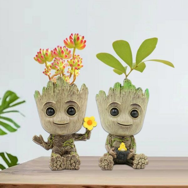 Cartoon Tree Man Baby Groot Miniature Model Home Office Decoration Simulation Flower Pot Desktop Display Anime 3