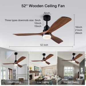 Ceiling Fans 220v Wooden Ceiling Fans With Lights 42 52 Inch Nordic Industrial Wind Blades Cooling 4