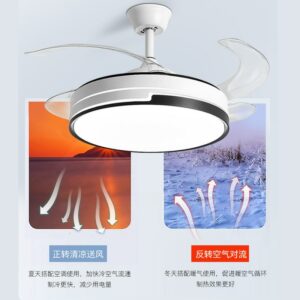 Ceiling Lamp With Fan Remote Control Wall Control Dining Living Room Invisible Fan Blade Fan Chandelier 2