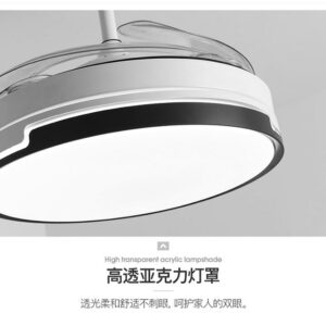 Ceiling Lamp With Fan Remote Control Wall Control Dining Living Room Invisible Fan Blade Fan Chandelier 4