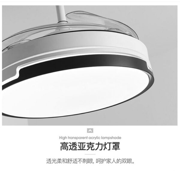 Ceiling Lamp With Fan Remote Control Wall Control Dining Living Room Invisible Fan Blade Fan Chandelier 4