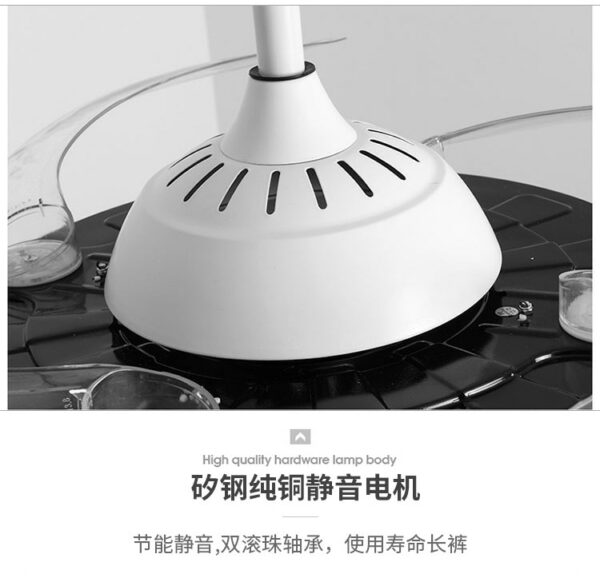 Ceiling Lamp With Fan Remote Control Wall Control Dining Living Room Invisible Fan Blade Fan Chandelier 5