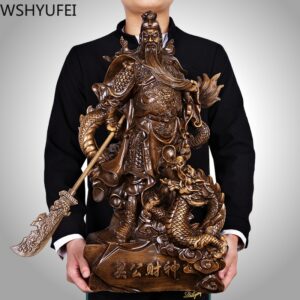 Chinese Style Guanyunchang Resin Statue Home Living Room Desk Ornaments Housewarming Shop Decoration Crafts Birthday Present